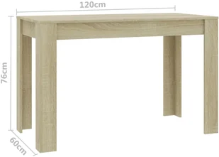 vidaXL Stół jadalniany, kolor dąb sonoma, 120x60x76 cm, płyta wiórowa - Stoły - miniaturka - grafika 6