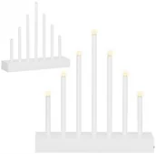Oświetlenie świąteczne - Świecznik adwentowy 7 świec LED, biały - miniaturka - grafika 1