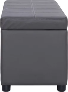 vidaXL Ławka ze schowkiem, 116 cm, szara, sztuczna skóra vidaXL - Ławki do przedpokoju - miniaturka - grafika 4