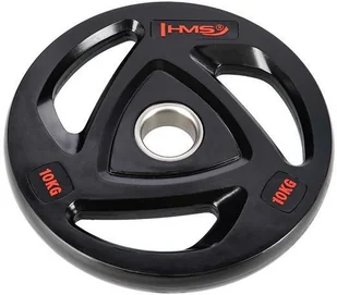 HMS TOX10 CZARNY TALERZ OLIMPIJSKI OGUMOWANY 10 KG - Pozostały sprzęt siłowy - miniaturka - grafika 2