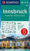 Pozostałe książki - Kompass Karten GmbH KOMPASS Wanderkarte Innsbruck, Nordkette, Mittleres Inntal: 4in1 Wanderkarte 1:35000 mit Aktiv Guide und Panorama inklusive Karte zur offline ... KOMPASS-App. Fahrradfahren. Skitouren.: 036 - miniaturka - grafika 1