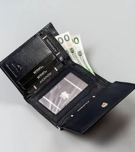 Cavaldi 4U Portfel damski ze skóry naturalnej z portmonetką na bigiel, RFID - Portfele - miniaturka - grafika 8