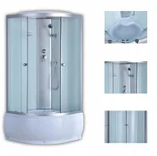 Kabiny z hydromasażem - Kabina prysznicowa półokrągła zabudowana 100x100 WSH-301C WSH-301C - miniaturka - grafika 1