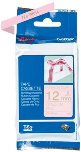 Brother Taśma Brother wstążka 12mm x 4m złoty nadruk różowe tło Taśma Brother wstążka 12mm x 4m złoty nadruk różowe tło TZERE34 - Taśmy do drukarek barwiące - miniaturka - grafika 2