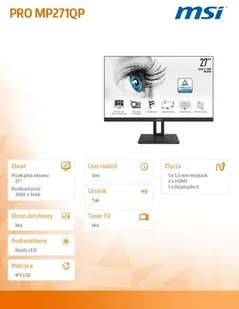 MSI MP271QP Czarny - Monitory - miniaturka - grafika 9