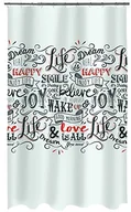 Środki do prania - Spirella spirella-zasłona prysznicowa Love tekstyliów Joy Black/Red, materiał, czarno-czerwony, 180 x 200 cm 10.19153 - miniaturka - grafika 1