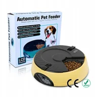 Miski dla psów - Automatyczna miska elektroniczna 6 komorowa Żółta - miniaturka - grafika 1