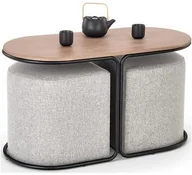 Ławy i stoliki kawowe - Halmar Ława PAMPA z pufami Orzech + czarny V-CH-PAMPA-LAW - miniaturka - grafika 1