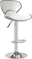 Taborety i hokery - vidaXL Stołek barowy, biały, obity sztuczną skórą - miniaturka - grafika 1