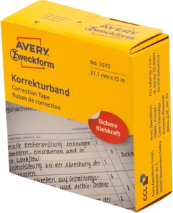 Avery Zweckform Taśmy korekcyjne Zweckform; 5 wierszy (podajnik), 21,1 mm x 15 m, białe 3515 - Etykiety do drukarek - miniaturka - grafika 2