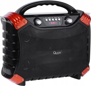 Quer Poprzeczny kom0837 Przenośny zestaw głośników z MP3, Bluetooth, radio FM, karaoke Czarny KOM0837 - Akcesoria do MP3 - miniaturka - grafika 2