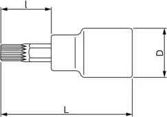 BAHCO nasadka ręczna 1/2'' z końcówką do śrub z wieloklinem XZN, M8 [7809XZN-8-100] - Klucze i nasadki - miniaturka - grafika 2
