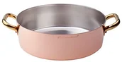 Rondle - Pentole Agnelli pentole agnelli rondel nisko z miedzi), ocynkowana, z 2 uchwytami w mosiądzu, kolor miedziany, 28 cm ALCU10628 - miniaturka - grafika 1