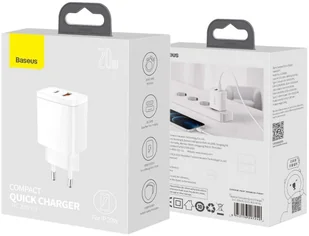Baseus Ładowarka sieciowa USB PD QC 3.0 20W White CCXJ-B02 - Ładowarki do telefonów - miniaturka - grafika 8