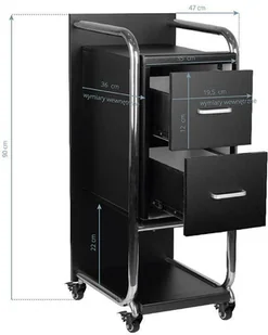 GABBIANO POMOCNIK FRYZJERSKI SOLO SREBRNO CZARNY 135395 - Meble fryzjerskie - miniaturka - grafika 5