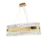 Lampy sufitowe - Vildevik Złoty Żyrandol 100 cm z kryształami z kolekcji MONTE CARLO Crystal Gold 11532 11532 - miniaturka - grafika 1