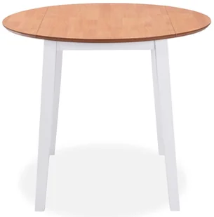 vidaXL Stół jadalniany ze składanym blatem, okrągły, MDF, biały - Stoły - miniaturka - grafika 2