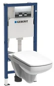 Stelaże i zestawy podtynkowe do WC - Geberit Zestaw podtynkowy Unifix Pro bezkołnierzowy z deską wolnoopadającą 118.301.21.1 - miniaturka - grafika 1