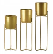 Pozostałe akcesoria do uprawy roślin - Złote osłonki na doniczkę na wysokim stelażu Swen - miniaturka - grafika 1