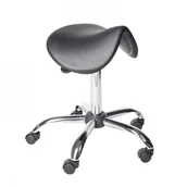 Krzesła i taborety kosmetyczne - Prosedia taboret Silver siodło PU KKM - miniaturka - grafika 1