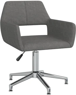 Fotel biurowy, krzesło biurowe vidaXL Obrotowe krzesło biurowe, ciemnoszare, tapicerowane tkaniną - Fotele i krzesła biurowe - miniaturka - grafika 4