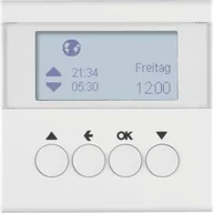 Wyłączniki światła i elektryczne - Hager sp. z o.o. Żaluzjowy łącznik czasowy z wyświetlaczem biały połysk S.1/B.3/B.7 85741189 - miniaturka - grafika 1