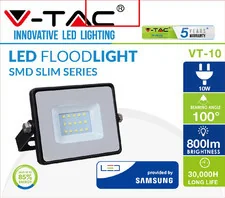 V-TAC Reflektor LED  10 W, z korpusem Samsung Chip, SMD, 5 lata gwarancji, czarny, biały - Lampy pozostałe - miniaturka - grafika 2