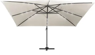 vidaXL Parasol z LED i aluminiowym słupkiem, 400x300 cm, piaskowy vidaXL - Parasole ogrodowe - miniaturka - grafika 13