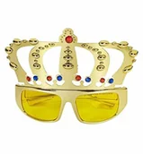 Dodatki do strojów karnawałowych - Unbekannt 1 X okulary impreza Król * * na karnawał, urodziny lub przyjęcia tematyczne//ze złotą korona. - miniaturka - grafika 1