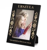 Gadżety dla niej i dla niego - Murrano Ramka na zdjęcia czarna z grawerem dla babci RAMK-BK-003 - miniaturka - grafika 1