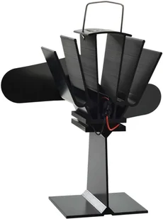 vidaXL Zasilany ciepłem wentylator kominkowy, 2 łopatki, czarny - Akcesoria grzewcze - miniaturka - grafika 3