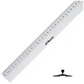 Linijki, ekierki - Leniar Linijka z uchwytem 150cm podcięcie Metal 30090 - miniaturka - grafika 1