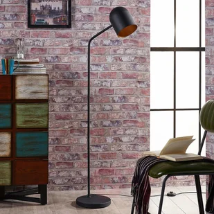 LINDBY Czarna lampka do czytania Morik, złota wewnątrz - Lampy stojące - miniaturka - grafika 2