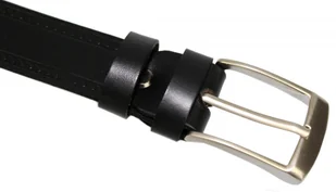 Arucce (PL) Pasek Skórzany Męski ARUCCE (PL) CZARNY "NITKA" 30 mm Skóra Naturalna DW EXTRA - Paski - miniaturka - grafika 5