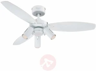Westinghouse Lighting Jet Plus, wentylator sufitowy, lampa wisząca z 3 lampami halogenowymi, metal, 1 W, biały, 105 x 105 x 37 cm 7870340 - Wentylatory sufitowe - miniaturka - grafika 2