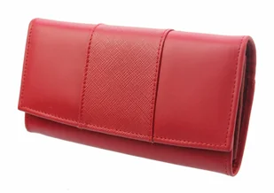 PolskaGalanteria.pl Portfel Damski PolskaGalanteria Długi Suwak Skóra Naturalna Czerwony Klapka z Wstawką Wzór VI KP D402 - Portfele - miniaturka - grafika 11