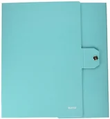 Teczki i skoroszyty - Leitz Teczka z zamknięciem na zatrzask, powlekana tworzywem sztucznym, 25 x 35 cm, akwamaryn 8 cm - miniaturka - grafika 1