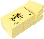 Etykiety samoprzylepne i bloki etykiet - Post-it Post-It 653e karteczką z notatkami Notes, 51 X 38 MM, 70 G/M, 100 arkuszy, 12 bloki, żółty 653E - miniaturka - grafika 1