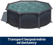 Baseny ogrodowe - GRE Basen stelażowy 350x134 cm szary Dreampool Granada - miniaturka - grafika 1