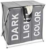 Kosze na bieliznę - Wenko torba na pranie Trio Top kosz na pranie pojemność 118 L, poliester, szare, 38 x 57 x 57 cm 62092100 - miniaturka - grafika 1