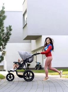 Moby System Wózek do biegania +spacerowy dziecięcy 0m+ MOUNTAIN WOZEK MOUNTAIN SZAR - Wózki dziecięce - miniaturka - grafika 3