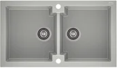 Zlewozmywaki - AXIS GROUP Zlew Honest 160 2-komorowy szary - miniaturka - grafika 1