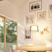 Lampy sufitowe - Redlux ESPLANADE lampa wisząca czarna/biała chrom 230V E27 42W R12483) Rendl - miniaturka - grafika 1