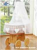 Łóżeczka i kojce - My Sweet Baby Kosz Mojżesza z baldachimem Amelie biały 59582-123 - miniaturka - grafika 1