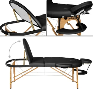tectake Stół do masażu Sawsan - czarny 404371 - Stoły i łóżka do masażu - miniaturka - grafika 3