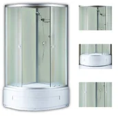 Kabiny z hydromasażem - Kabina prysznicowa półokrągła zabudowana 90x90 WSH-304B WSH-304B - miniaturka - grafika 1