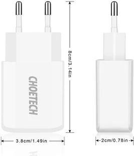 CHOETECH Ładowarka sieciowa CHOETECH C0030 Biały - Ładowarki do telefonów - miniaturka - grafika 4