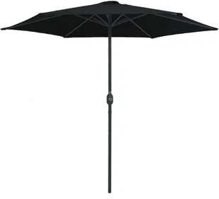 vidaXL Parasol ogrodowy na słupku aluminiowym, 270x246 cm, czarny vidaXL - Parasole ogrodowe - miniaturka - grafika 4