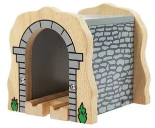 BigjigsRail Tunel kolejowy szary do kolejek drewnianych BJT120 - Kolejki i akcesoria - miniaturka - grafika 3