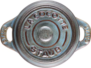 Staub Mini garnek ceramiczny okrągły La Cocotte 200 ml antyczny turkusowy 40512-000-0 - Garnki - miniaturka - grafika 5